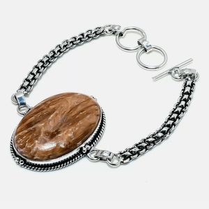 New Aragonite 925 Silver Bracelet.